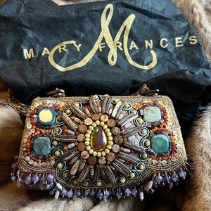 Mary Frances Multicolor Beaded Shoulder Bag